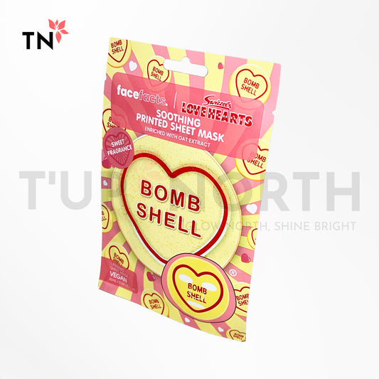 Face Facts Love Hearts Bomb Shell Soothing Printed Sheet Face Mask