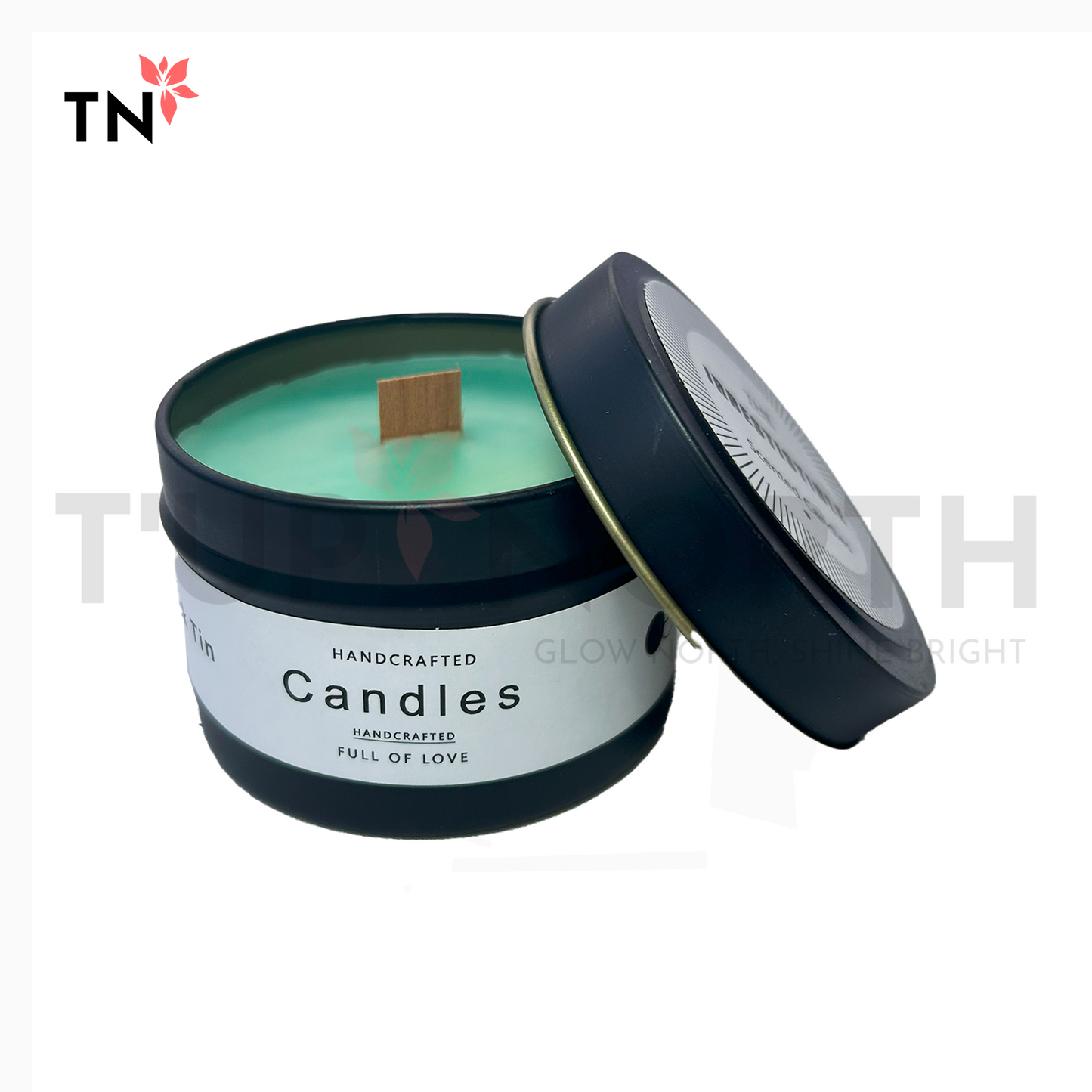 Delicate Black Tin Candle