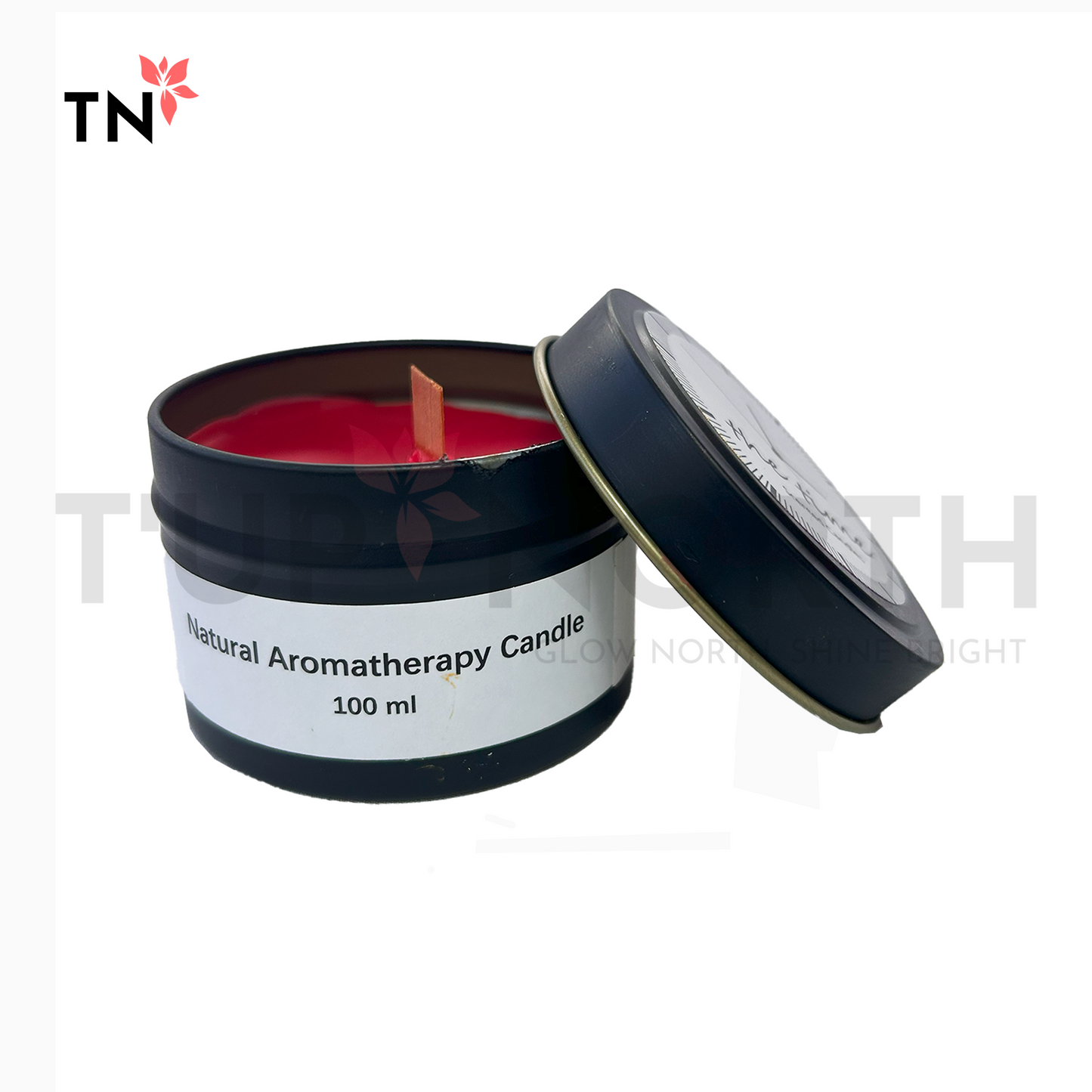 Delicate Black Tin Candle