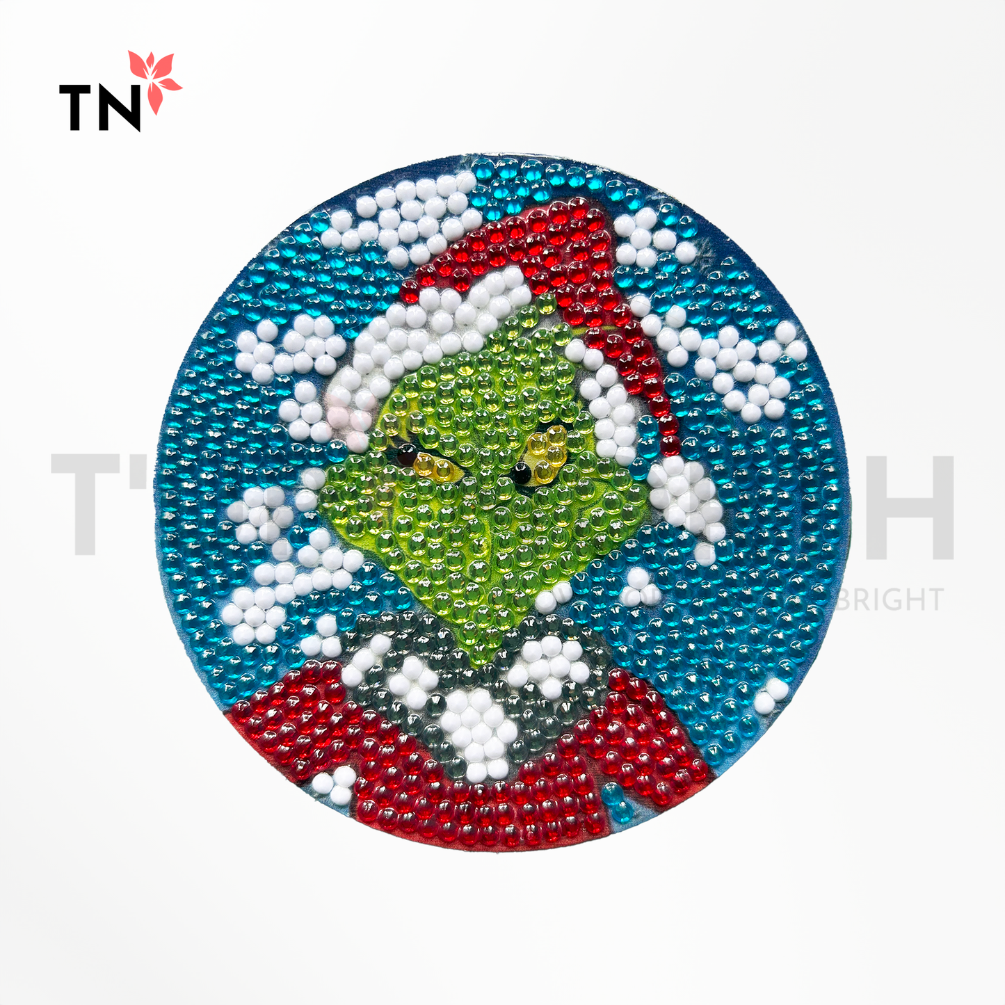 Handmade Grinch Diamond Art Coasters