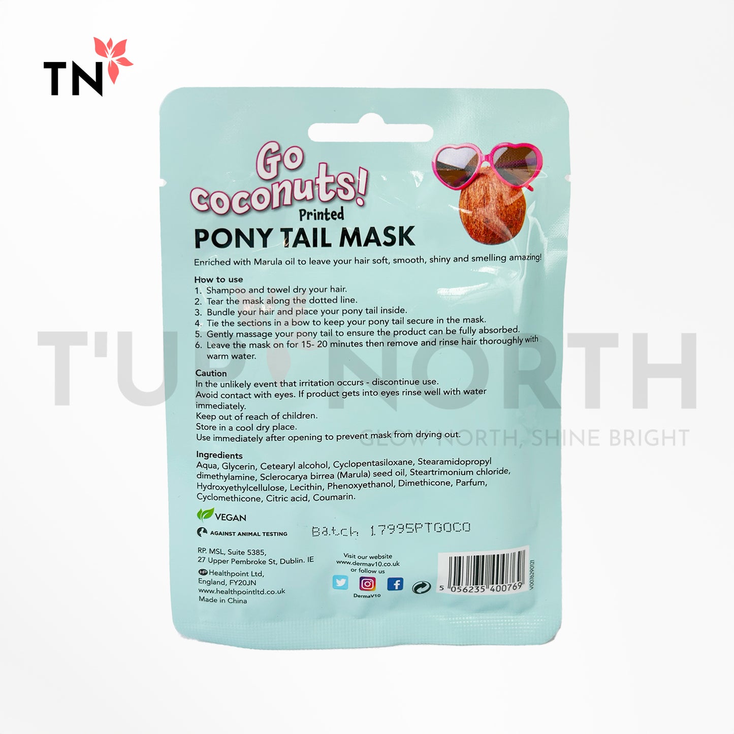 DermaV10 Go Coconuts Pony Tail Mask