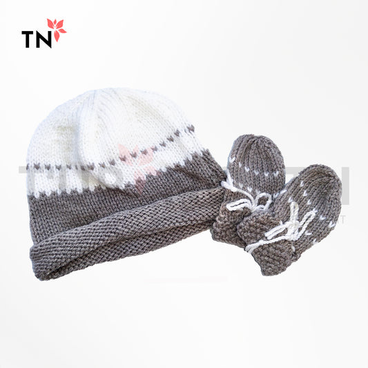 Knitted Hat & Mitt's Set