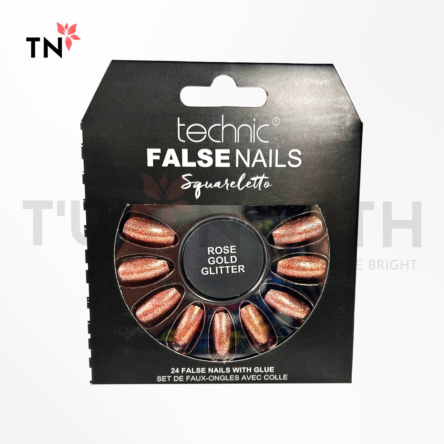 Technic False Nails - Rose Gold Glitter